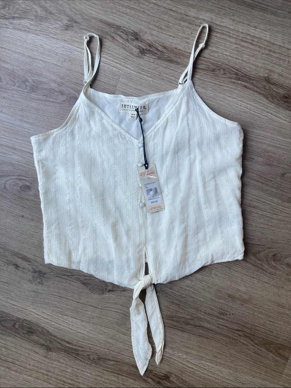 Idyllwind Cream Tie-Front tank